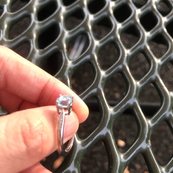 Aquamarine silver color ring - Picture 6 of 7